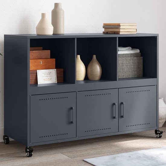 vidaXL - Buffet - 100,5x39x72 - cm - laminé à froid - acier - anthracite