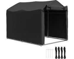 Outsunny Opbergtent voor tuin Metaal, PE 220L x 157B x 165H cm Zwart