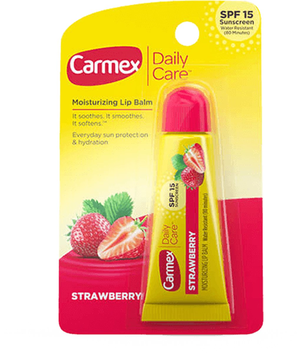 Carmex Aardbeien Lippenbalsem - Lippenbalsem - SPF 15, Beschermend, Waterdicht, 10 g