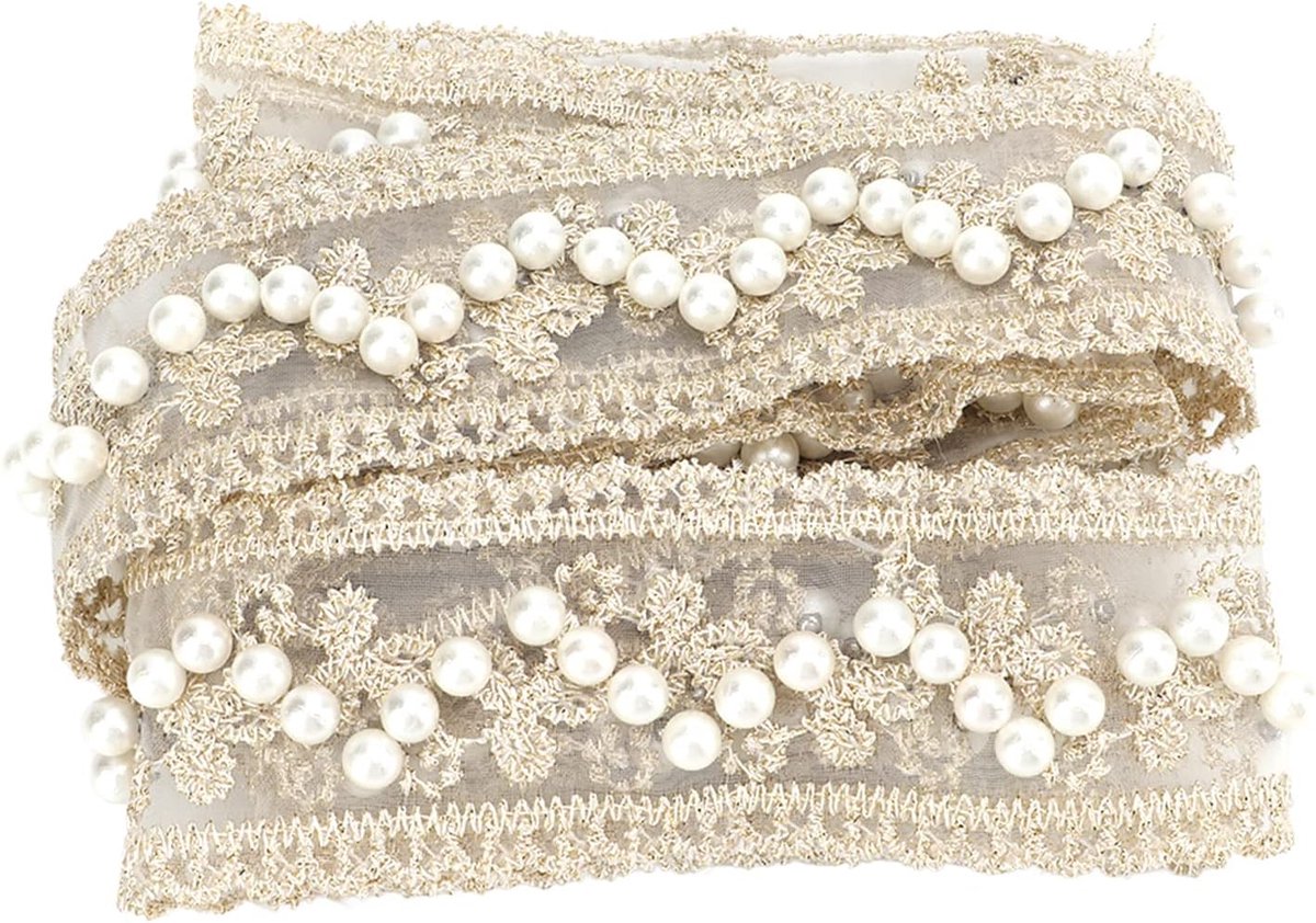 2 Yards Perle Kant Rand Trim Ribbon - Perle Beige Kant - Naaien - Stikwerk - Bruidsjurk