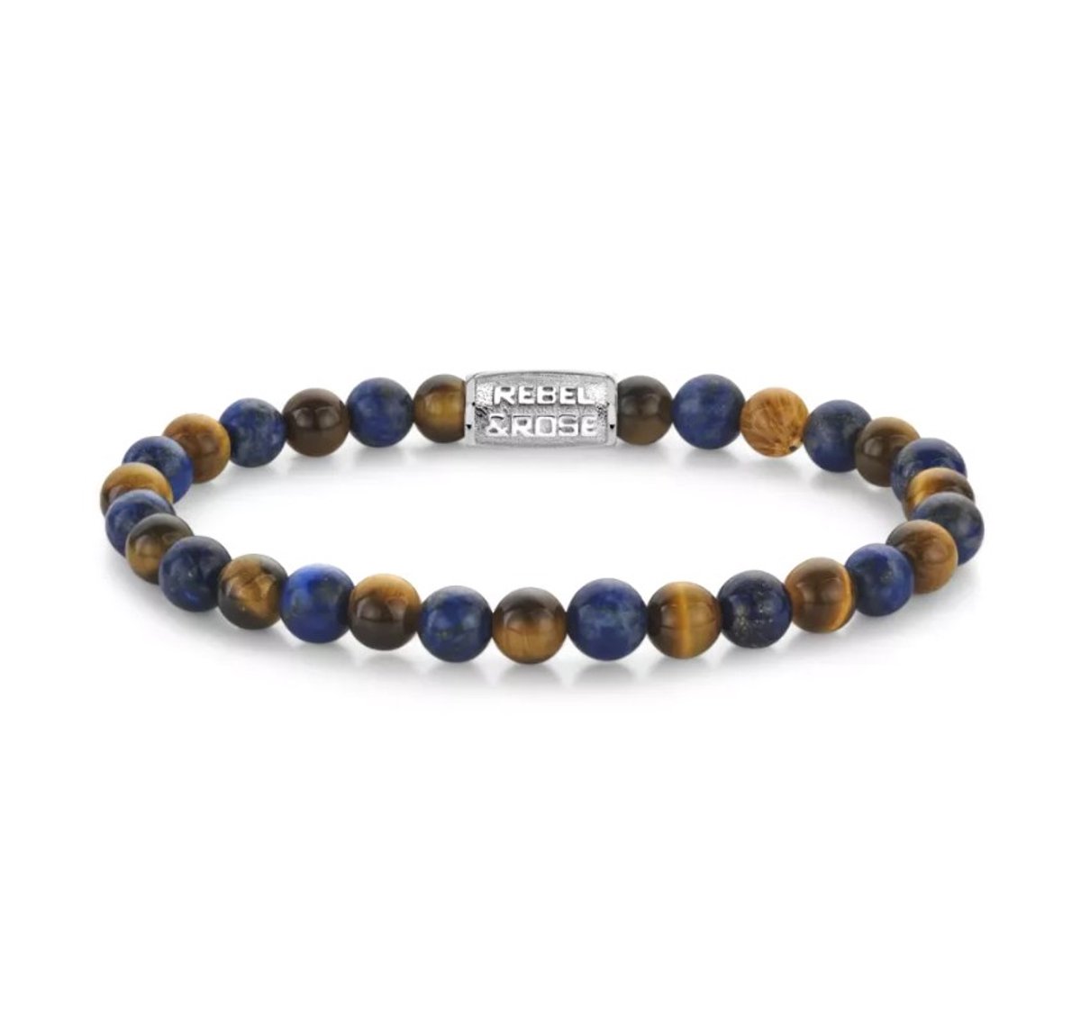 Rebel and Rose - RR-60133-S-L - Mix Tiger Lapis - Armband-Maat L