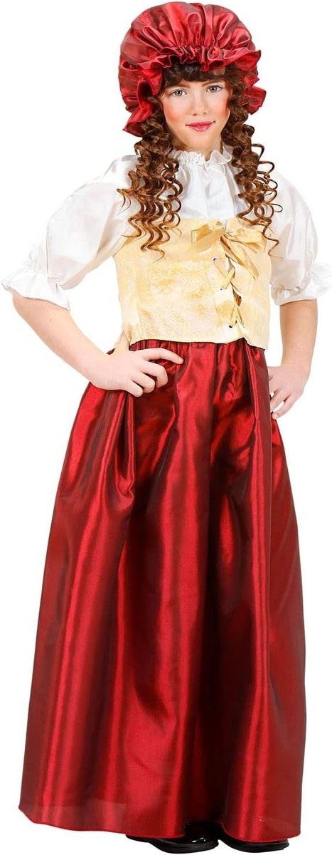 Provento - Kinderkostuum Boerin met Blouse, Korset en Rok voor Carnaval in Middeleeuwse Stijl