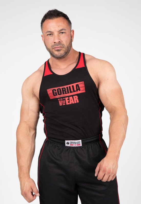 Débardeur Gorilla Wear Wallace - Zwart/ Rouge - 2XL