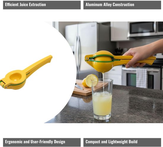 Handmatige citruspers voor citroenen en limoenen, ergonomisch ontworpen handmatige citruspers, gebruiksvriendelijke pers van aluminiumlegering. — afbeelding 4