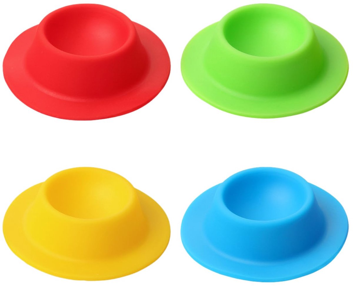 Unyqoos® Set van siliconen eierdopjes in diverse kleuren voor veilig gebruik