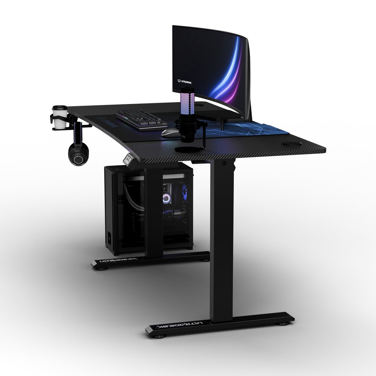 Ultradesk LEVEL V2 – Bureau voor Gaming, Home Office & Kantoor – Blauw – Elektrisch verstelbaar – Incl. XL Muismat & Accessoires thumbnail 8