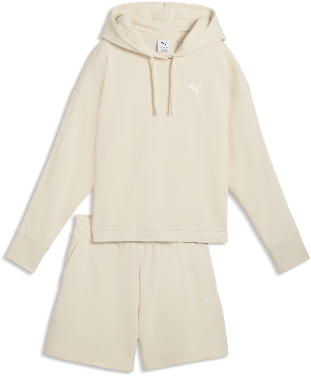 PUMA Short Hooded Relaxed Suit 5” TR Dames Trainingspak Alpine Snow