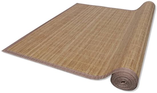 vidaXL - Tapijt - rechthoekig - 80x200 - cm - bamboe - bruin