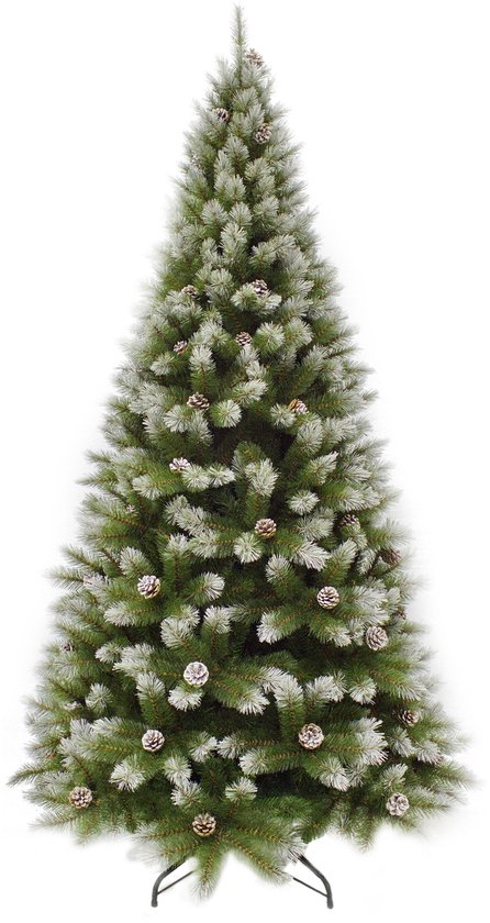 Triumph Tree Pittsburgh Kunstkerstboom met Dennenappels - Kunst Kerstboom H155 x Ø84 cm - Groen Frosted
