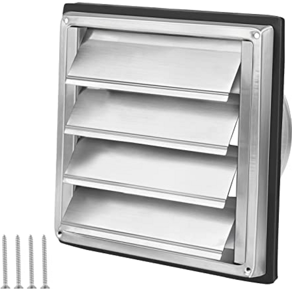 Ventilatierooster 125 mm met Terugslagklep - Weerbestendig Roestvrij Stalen Lamellenrooste