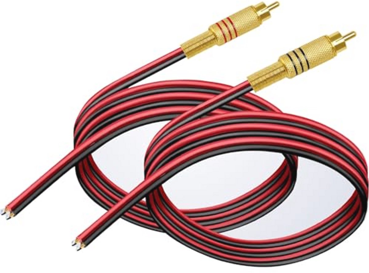 2 x 14 AWG Mannelijke RCA-luidsprekerkabel naar RCA-stekker - 1FT/0,3 m voor Multimedia en CCTV