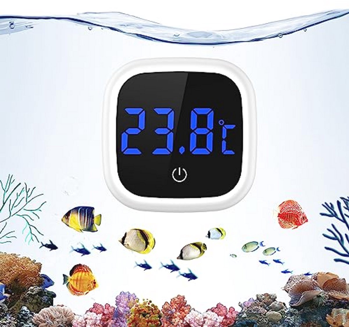 Digitale Aquariumthermometer met Touchscreen en Draadloze LED Temperatuurmeter voor Zoet- en Zeewater