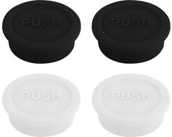 4pcs Soda Bottle Lids, Silicone Drinking Bottle Lid Reusable Soda Bottle Cap Compatible with Sodastream Glass Bottle(Black)