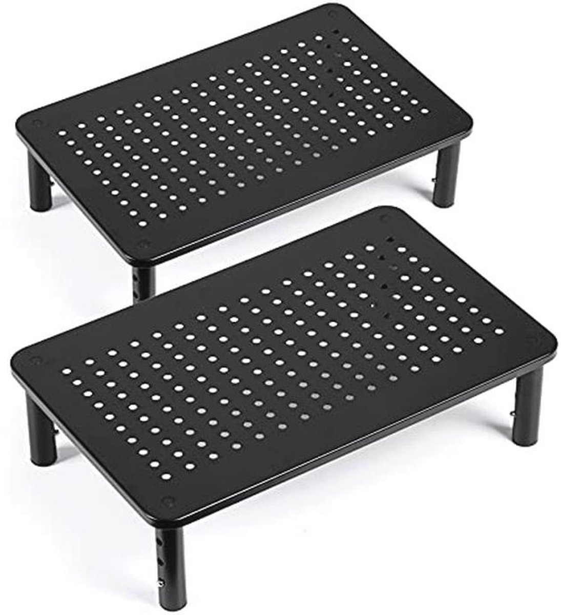 Monitor Stand Riser - 2 Stuks - Verstelbare Metalen Desktop Stand voor LCD LED TV en Laptop - Ideaal voor Thuiswerk
