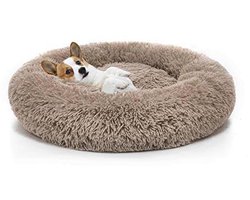 MIXJOY Orthopedisch hondenbed, comfortabel, donut, knuffelaar, rond, ultrazacht, wasbaar, kussenbed voor katten (51, 58, 76 cm) (51 cm, roze)