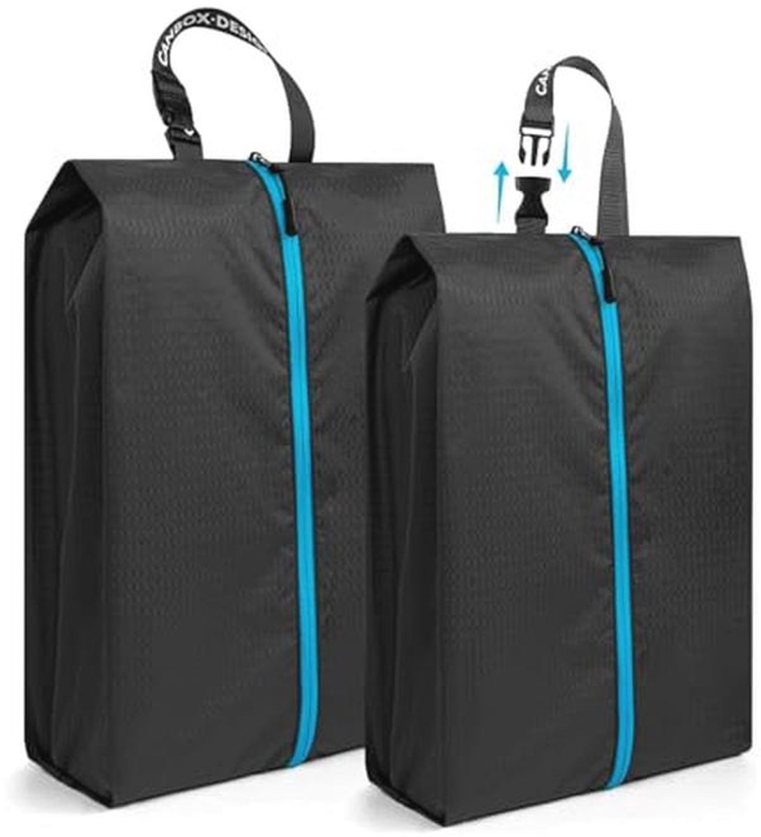Schoenentas set van 2 voor babydragers en stofbescherming - zwart/blauw