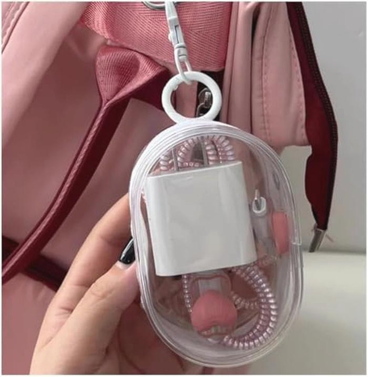Oplaadbare Data Kabel en Accessoires Opbergdoos - Draagbare Hoofdtelefoon en Oordopjes Organizer 10.5X7X4cm