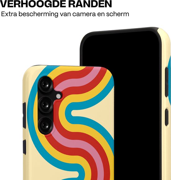 Casetastic Hoesje Geschikt voor Samsung S23 FE - Stijlvolle Beschermende Duo-layer Case - Retro kronkels