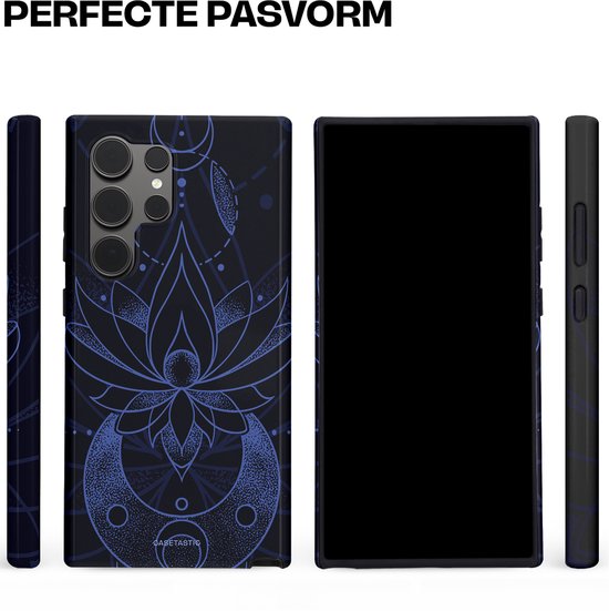 Casetastic Hoesje Geschikt voor Samsung S24 Ultra - Stijlvolle Beschermende Duo-layer Case - Lotus Nacht