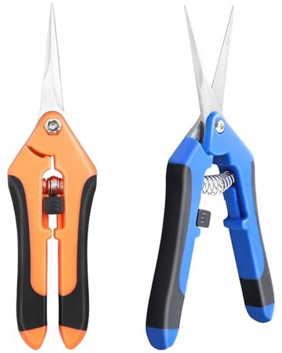 Ergonomische snoeischaar set voor tuinieren - 2 paar van 165 mm met veermechanisme