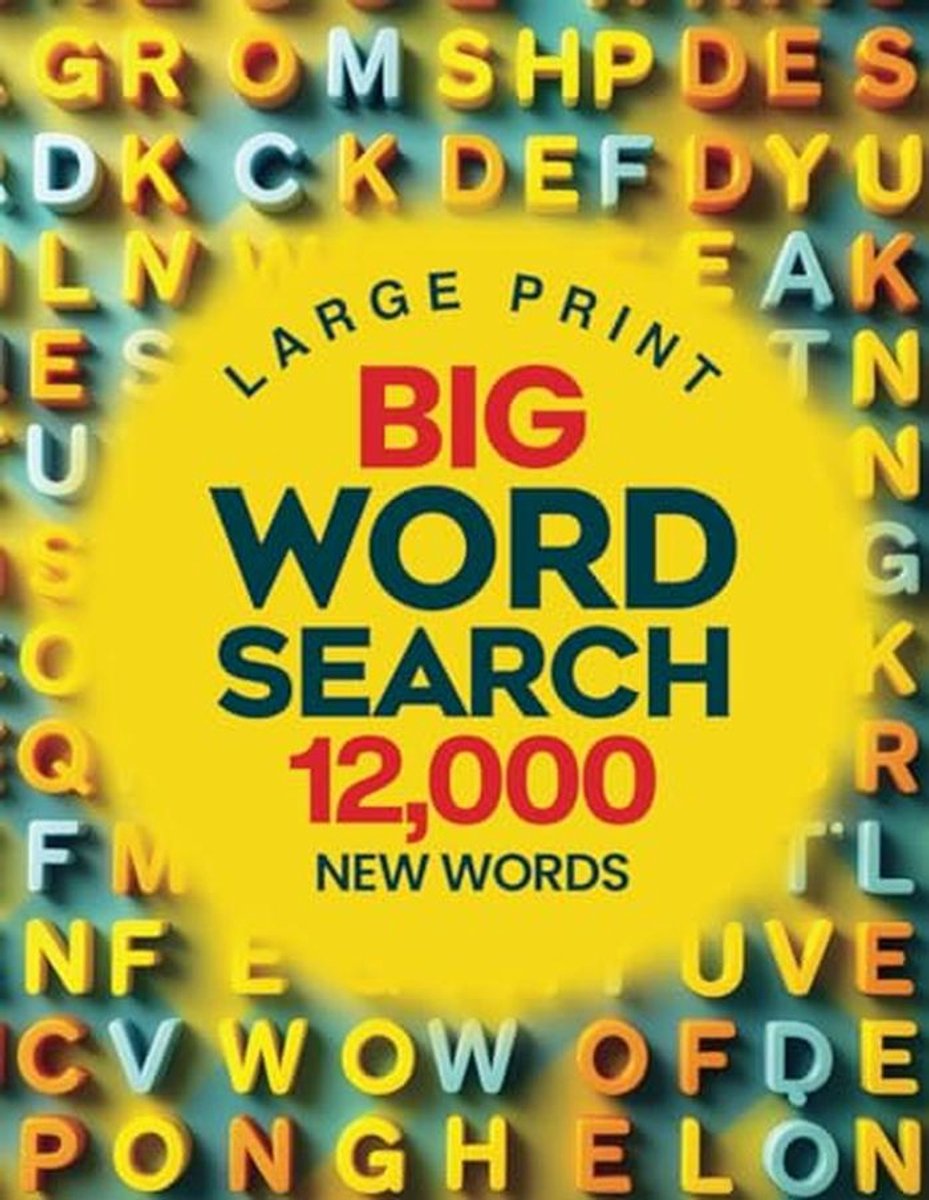 Grote Print Woordzoeker met 12000 Nieuwe Woorden - 300+ Thema Puzzels voor Volwassenen en Senioren