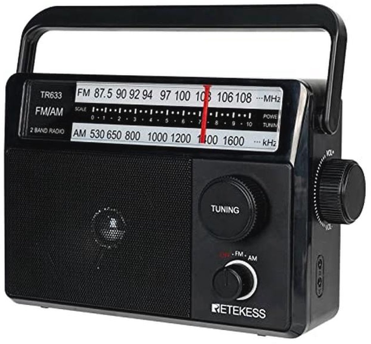 Draagbare AM FM Radio met Hoofdtelefoon Aansluiting en Grote Speaker - Ideaal voor Ouderen