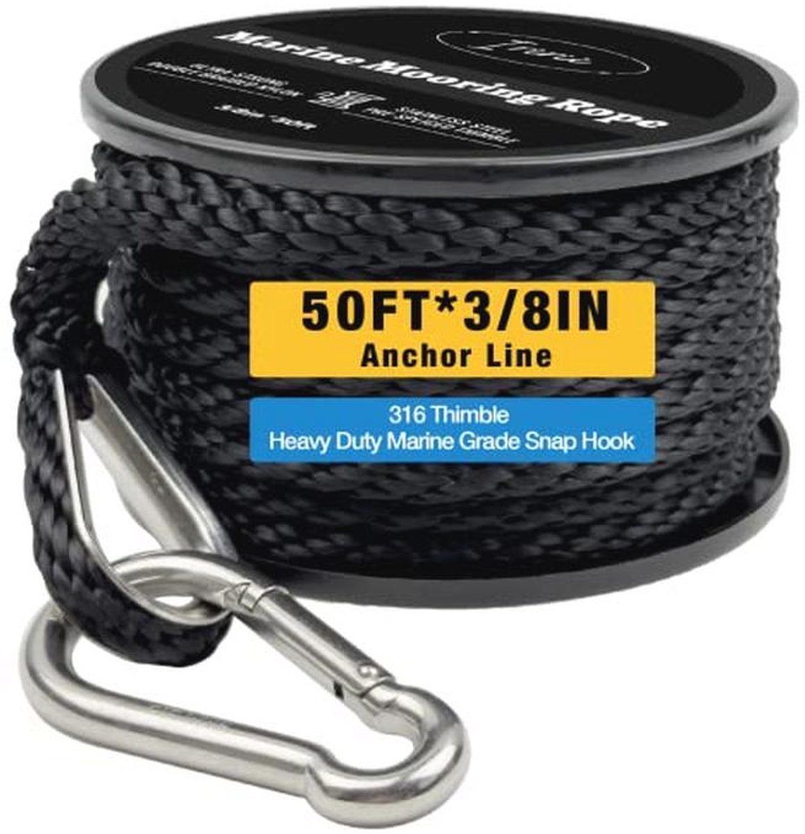 Dubbel Gevlochten Nylon Boot Anker Touw 50FT - Weerbestendig en Multifunctioneel