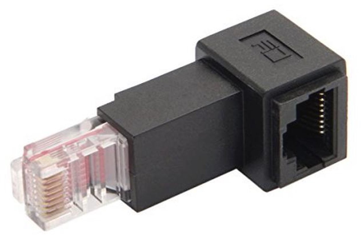 CAT6 Ethernet LAN Netwerkuitbreidingsadapter 90 Graden
