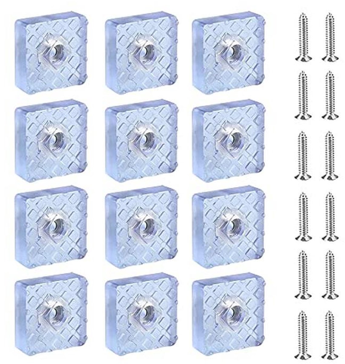 12 Stuks Stoel Beendoppen - Rubber Vloerbeschermers voor Meubels en Tafels - Wit - 30x30x10mm