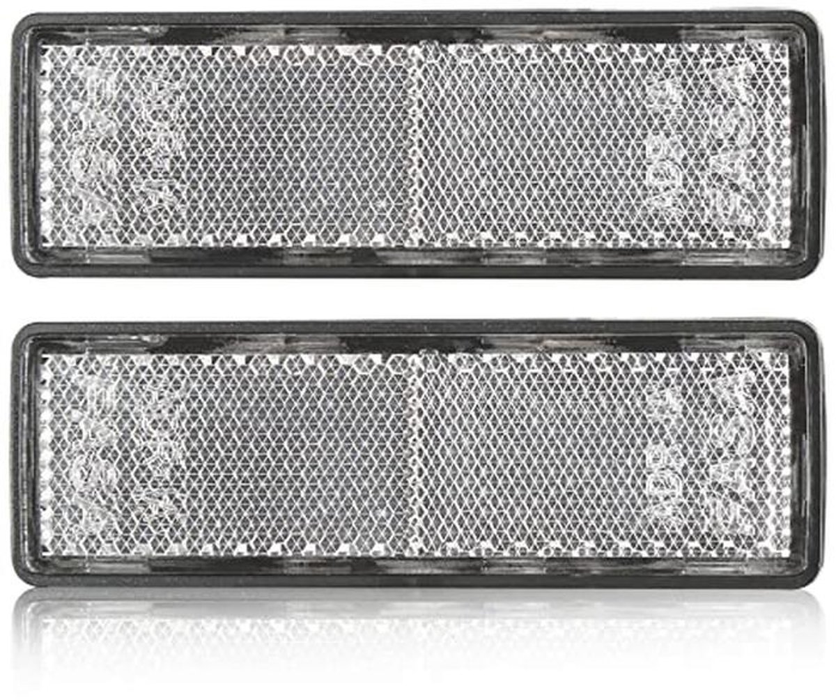 Reflectoren Rectangular Wit 2 Stuks - Zelfklevende E-Tested Autoreflectoren