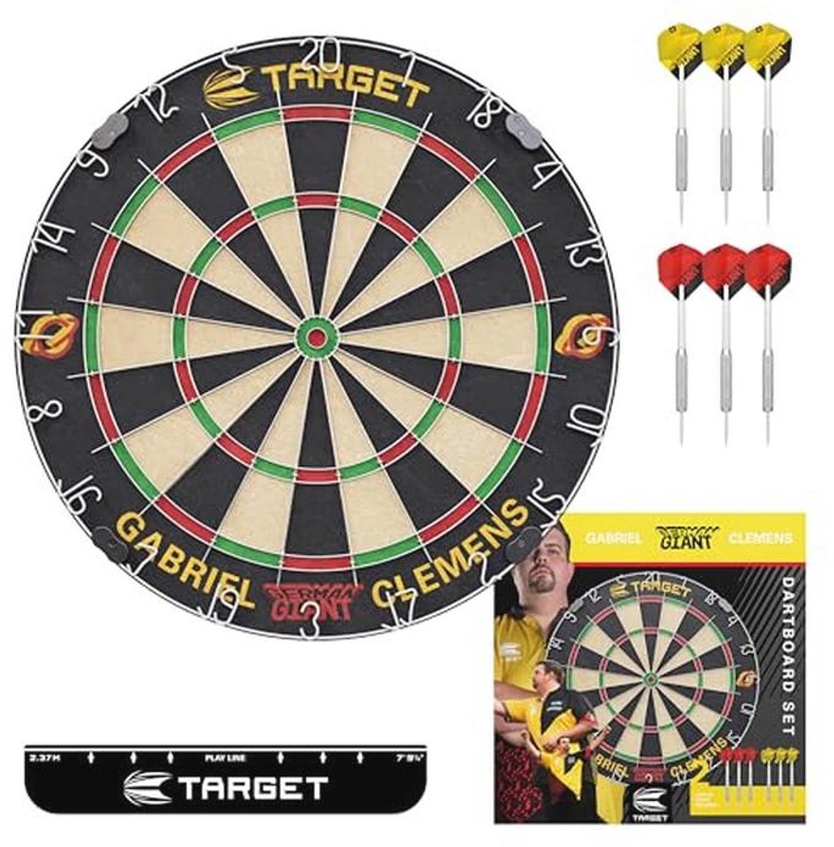 Professionele Dartbord Set met 2 Sets Steel Tip Darts en Werplijn
