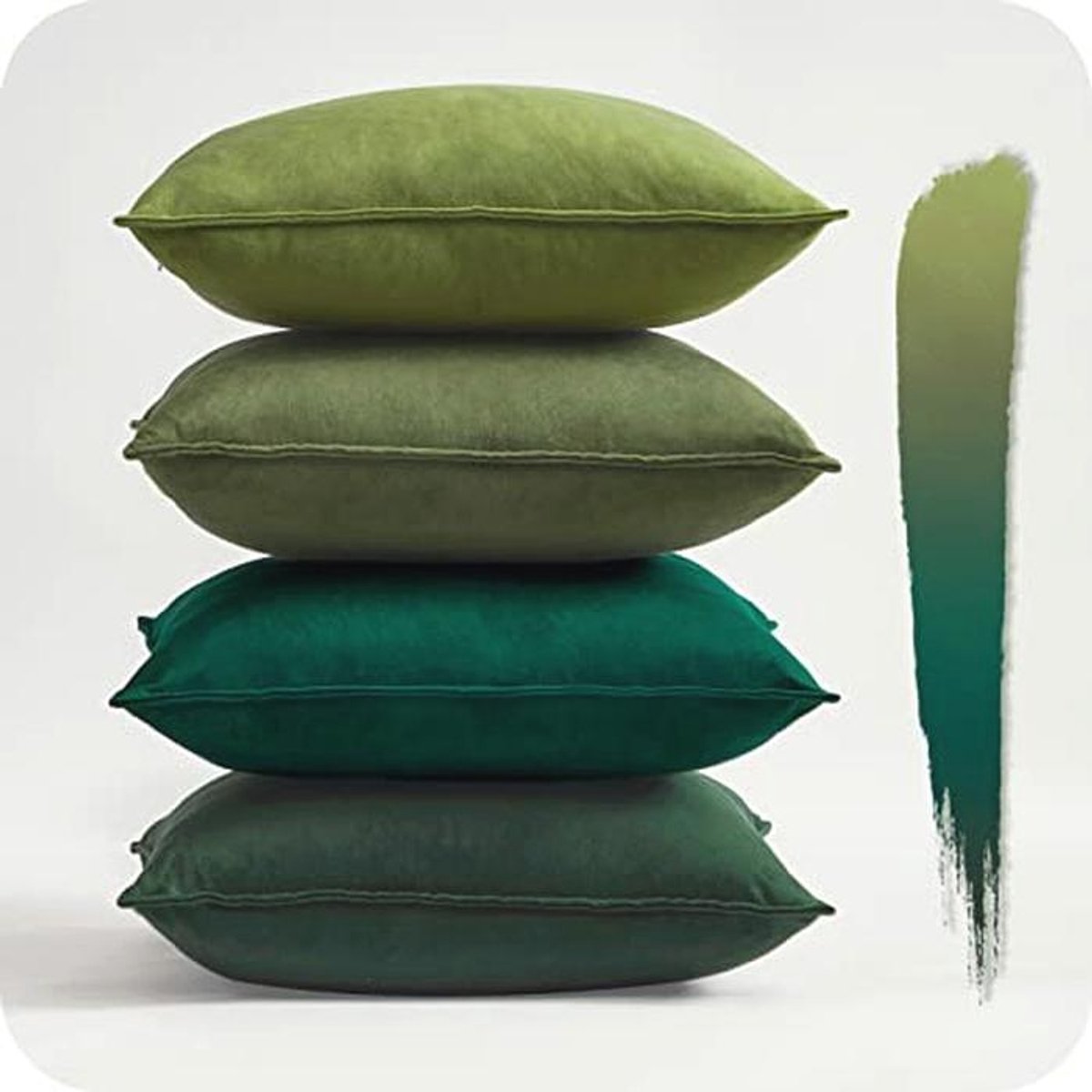 Groene fluwelen kussenhoezen set van 4 - 30 x 30 cm voor tuinstoelen en woonkamer