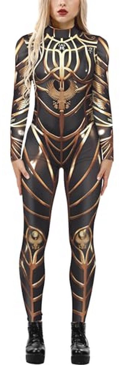 Skeletkostuum dames jumpsuit voor Halloween, carnaval en cosplay