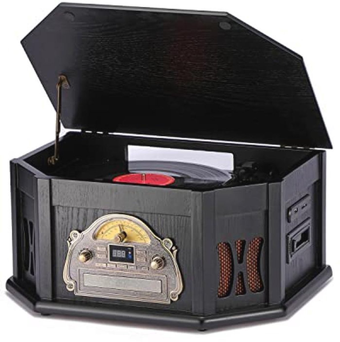 Nostalgische 10-in-1 Platenspeler met Bluetooth en Ingebouwde Luidsprekers