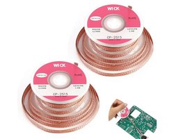 Desoldeerlont met Flux - 2-pack voor PCB-reparatie 2,5 mm breedte