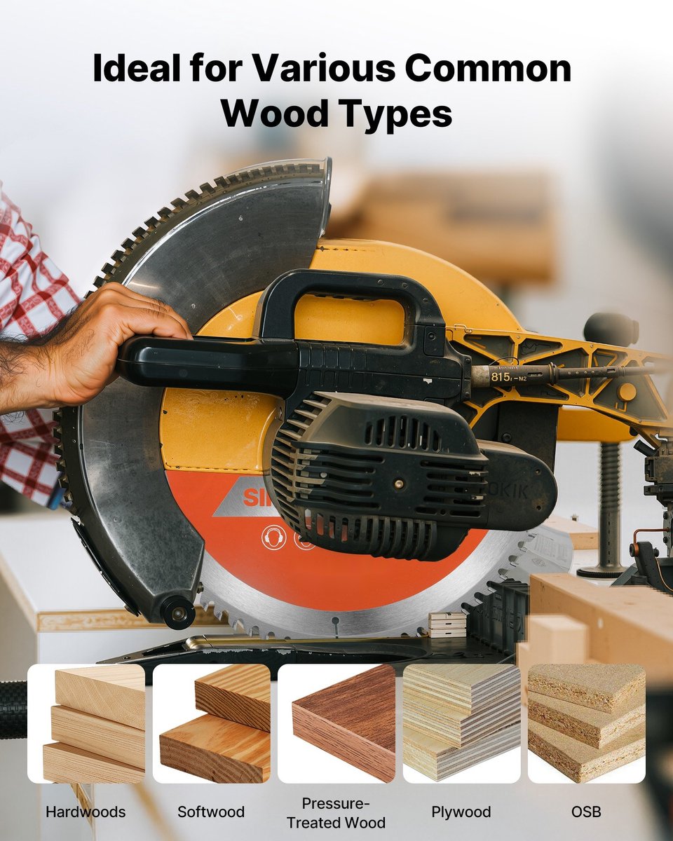Cirkelzaagblad - Hout - 305 mm Diameter - 80 Tanden - 3 mm Dikte - Multiplex/OSB/Hardhout - Geluidsdempende Koelsleuven - Gelegeerd