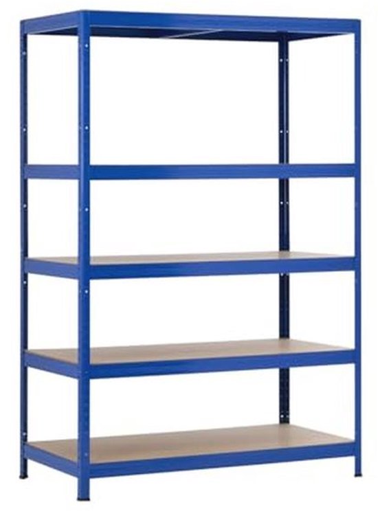 Foto: Modulair stalen rek met 5 verstelbare planken capaciteit tot 1250 kg ideaal voor thuis en professioneel gebruik