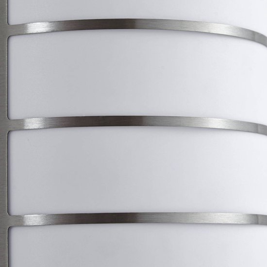 Lindby - Applique d'extérieur - 1lumière - acier inoxydable, polycarbonate - H: 20 cm - E27 - Acier inoxydable, blanc