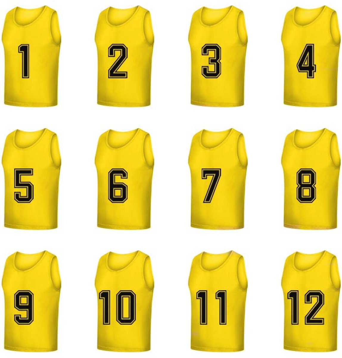 Set van 12 Genummerde Pinnies voor Kinderen en Volwassenen