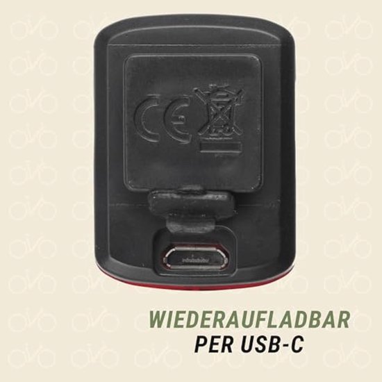 Batterij LED Achterlicht voor Fietsen - Oplaadbaar via Micro-USB, Lange Levensduur, Inclusief Bevestigingsmateriaal — afbeelding 4