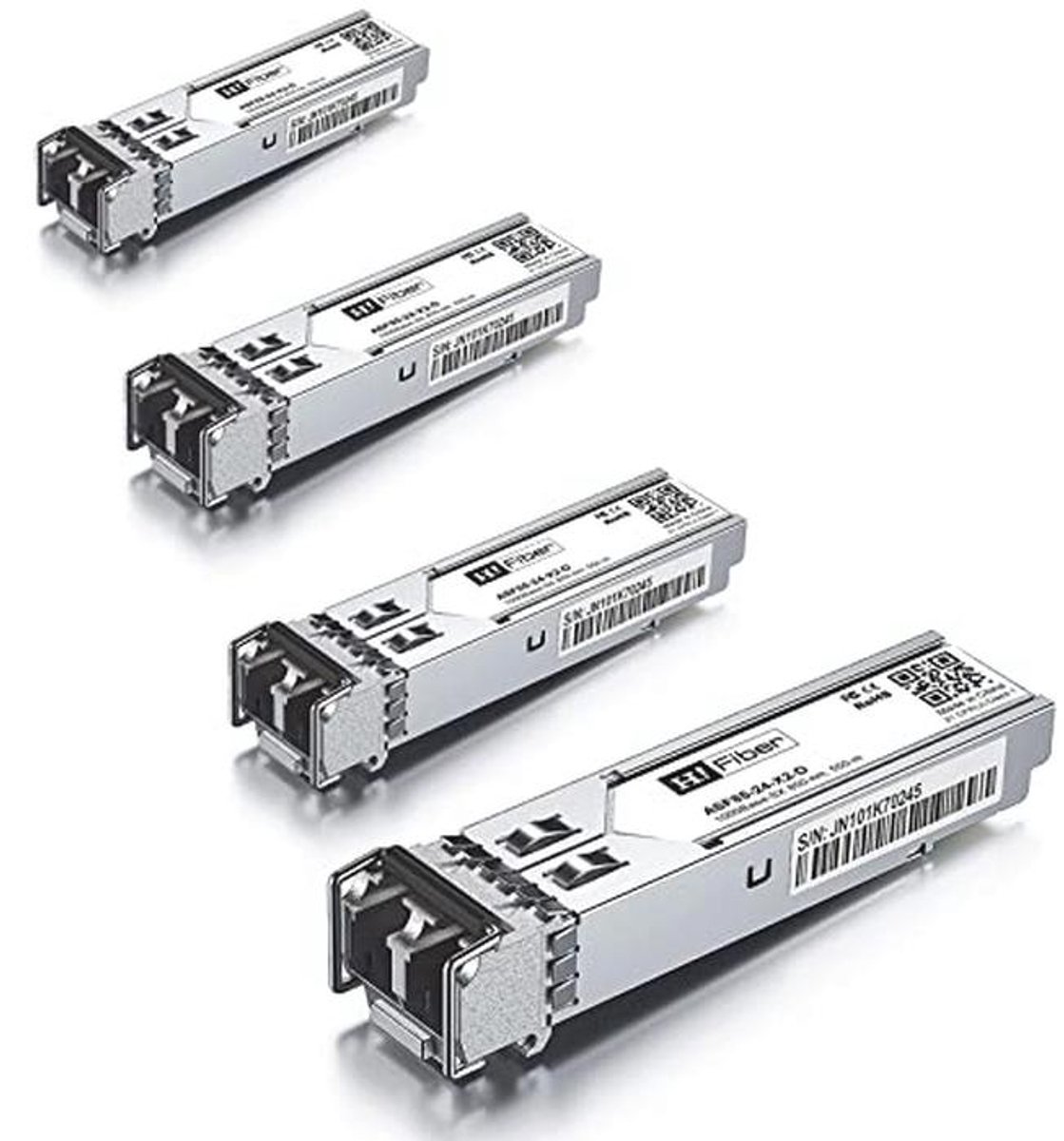 4 Stuks 1000BASE-SX SFP Transceiver Module - Multimode 1.25G LC Compatibel Met Diverse Netwerksystemen