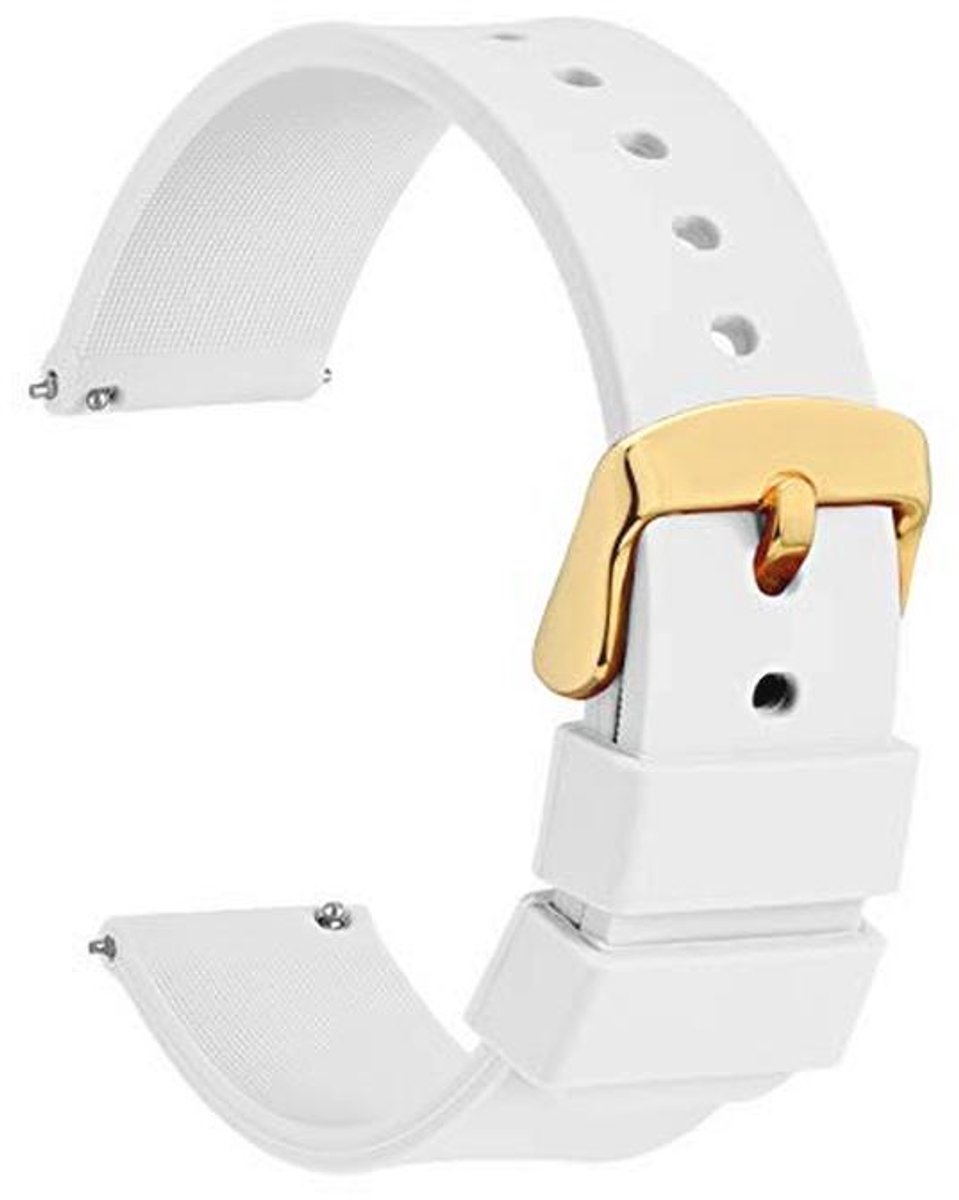 Siliconen Horlogeband met Roségouden Gesp, Snelsluiting, Vervangende Band 14mm 18mm 20mm 22mm