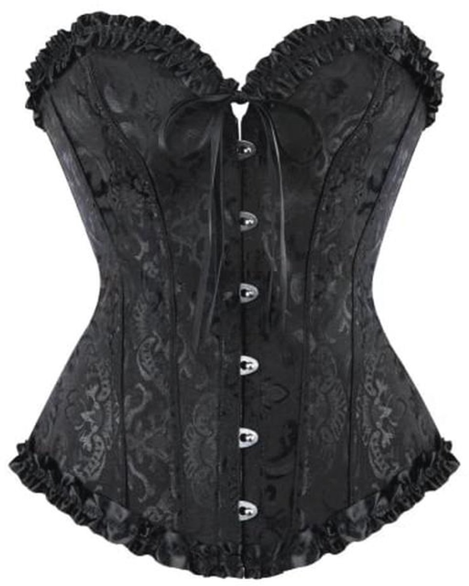 Dameskorset met beha, gotisch vintage bustier in zwart/rood, maat M