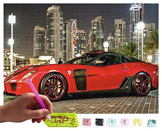 Tableaux Diamant pour Adultes - Voitures DIY 30x40 cm Tableau Mosaïque - Loisir Créatif