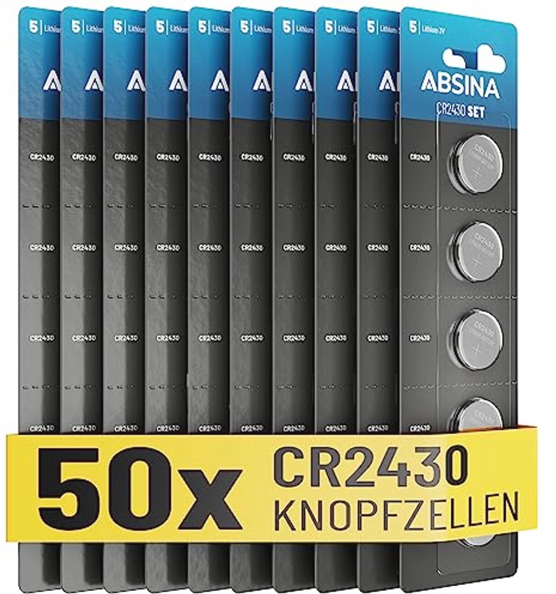 Knoopcel CR2430 - 50 stuks, Lekvrij en Duurzaam, 3V Knoopcellen voor Langdurig Gebruik
