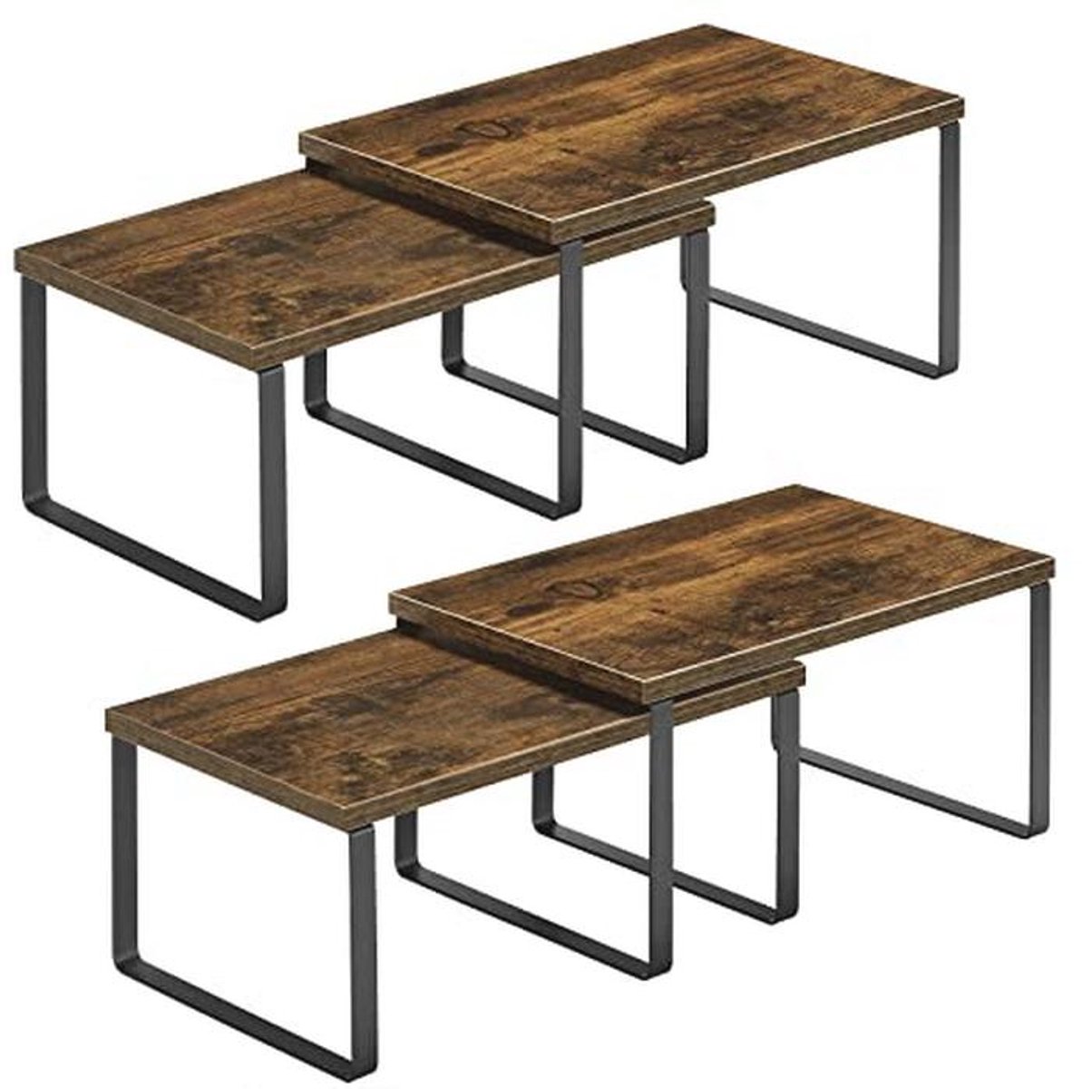 Houten Plank Organizer Set voor Keuken en Badkamer - Uitbreidbaar en Stapelbaar