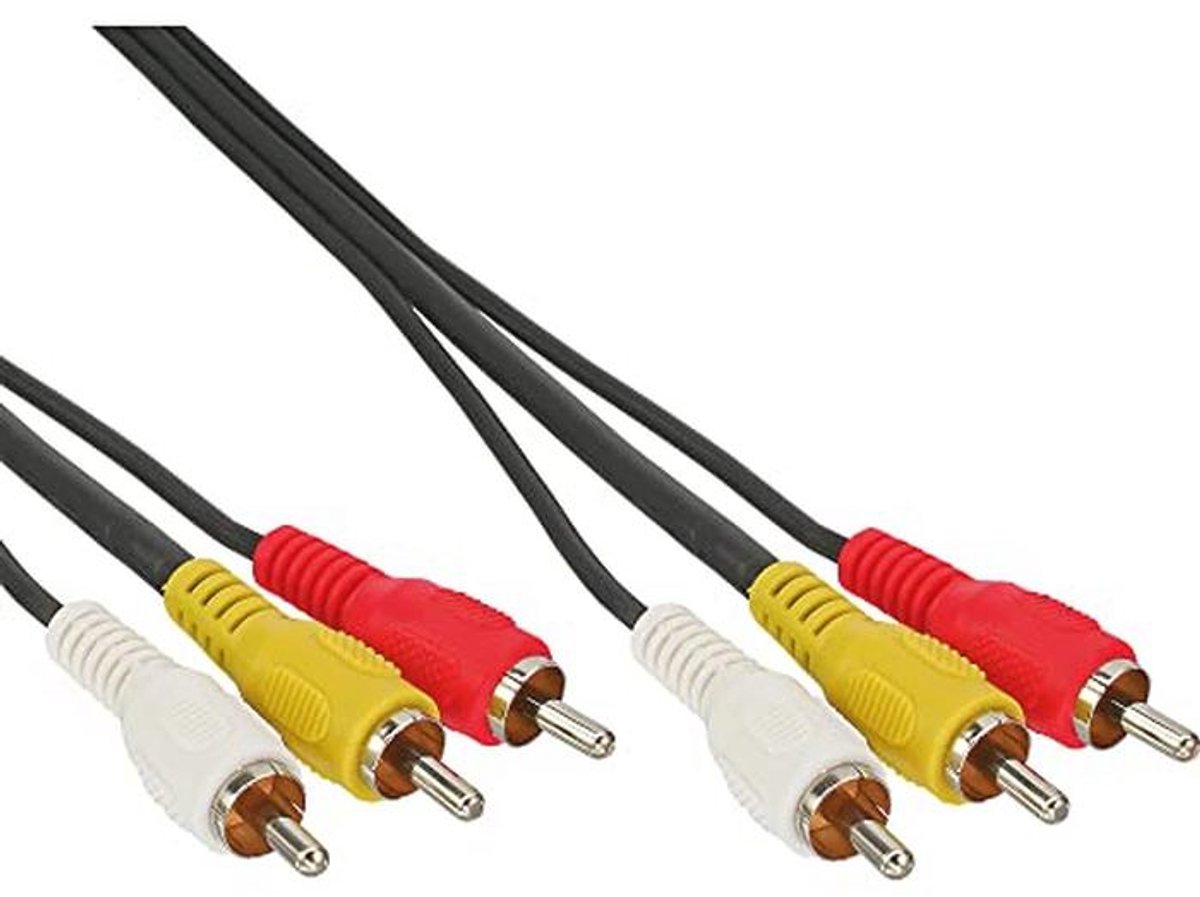 RCA-kabel 3x cinch - audio/video stekker/stekker 1,5 m