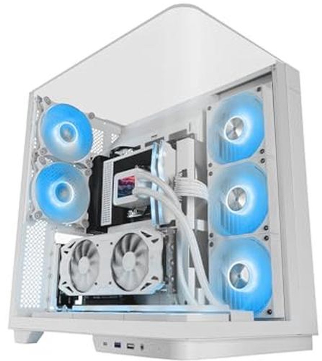 Gaming Behuizing ATX met Gebogen Frameloos Gehard Glas en ARGB Ventilatoren