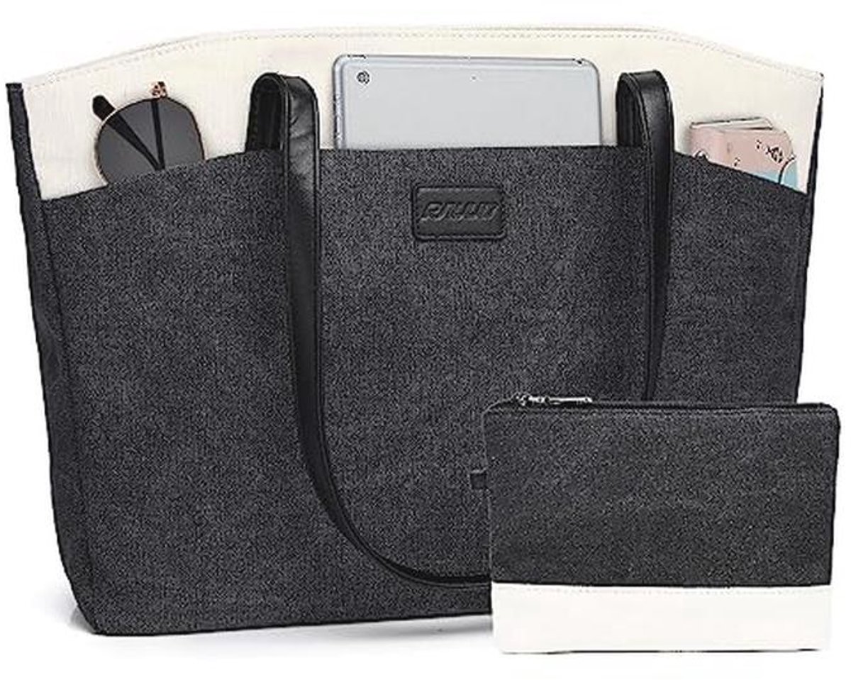 Waterdichte Laptoptas voor Dames 15,6 inch - Canvas Handtas voor Werk en School
