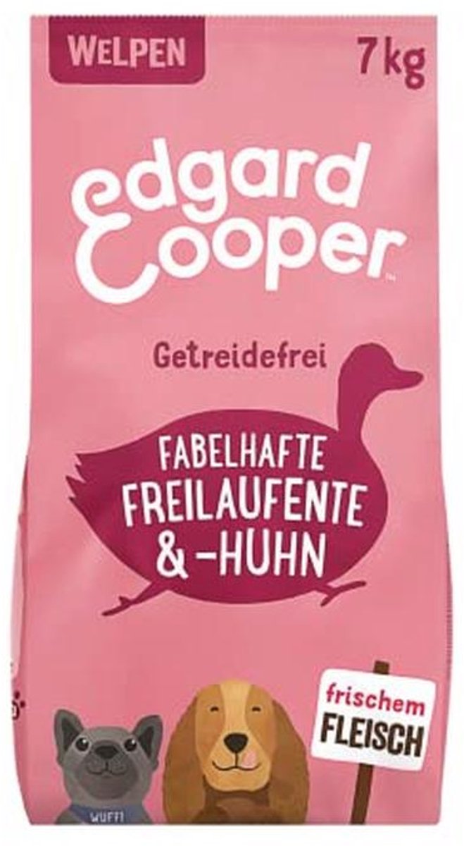 Edgard & Cooper Hondenvoer Droog graanvrij puppyvoer puppy hond junior 7 kg eend & kip met veel vers vlees, smakelijk en evenwichtig voedsel